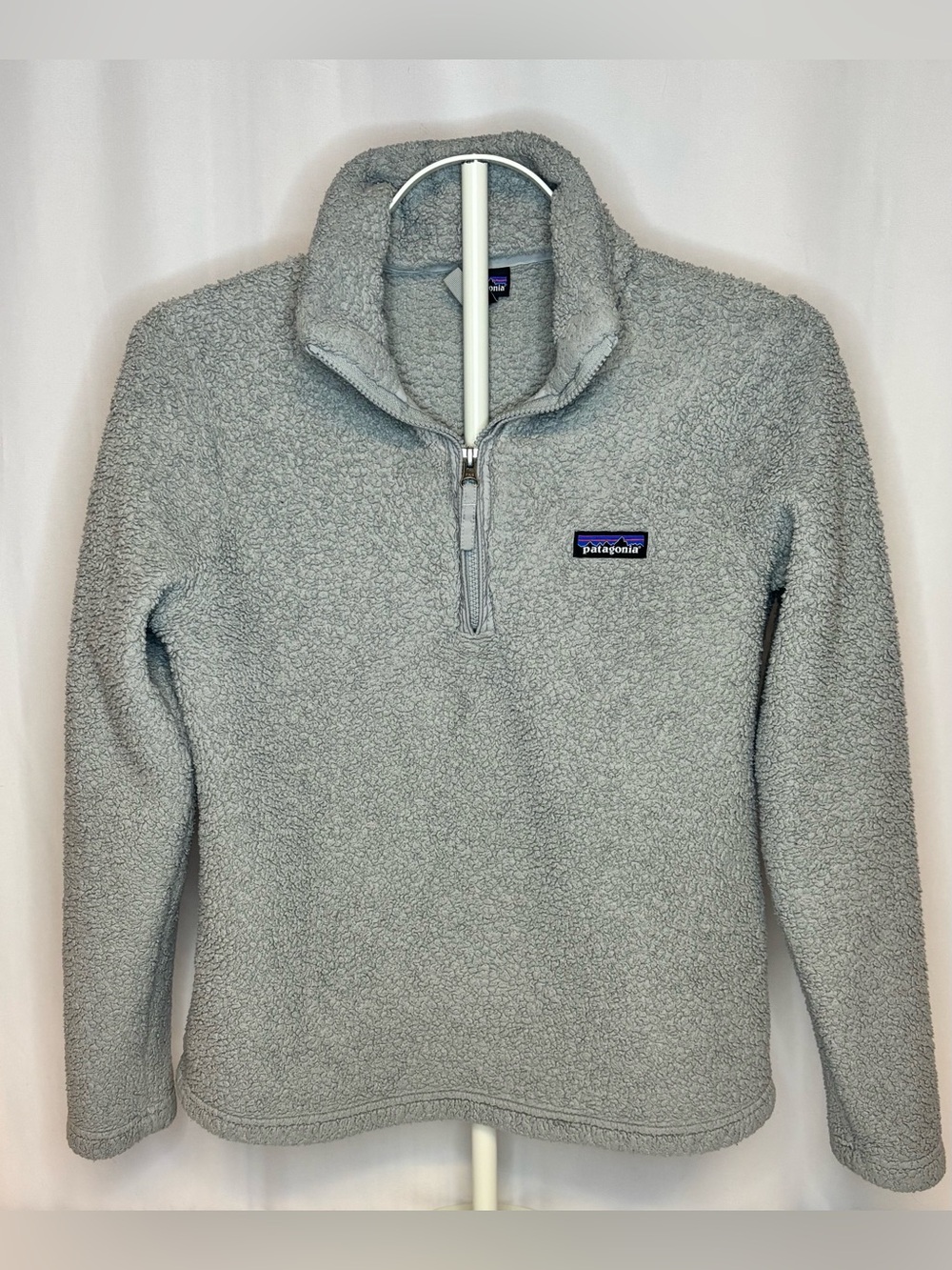 Patagonia Women's Los Gatos Quarter Zip Gray Sherpa Fleece Pile Shaggy Small